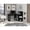 Black, variant on Oak Office Furniture , L-shaped Desk With Right Return, Five Open Shelves, Modern Rectangular Style, Particle Board Construction Writing Computer - Hue, Interior,