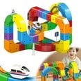 thumbnail image 6 of Magnetic Track Car Toys, 3D Magnetic Electric Train Set Building Block Tracks Set For Toddlers Kid Boys Girls Birthday Party Gift(81pcs), 6 of 7