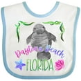 thumbnail image 3 of Inktastic Daytona Beach Florida Cute Swimming Manatee Boys or Girls Baby Bib, 3 of 4