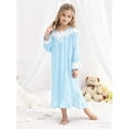 thumbnail image 4 of Aideaone Girl Nightgowns Lace Sleepwear Lightweight Nightdress Soft Princess Pajamas Dress white 4-12 Years, 4 of 6