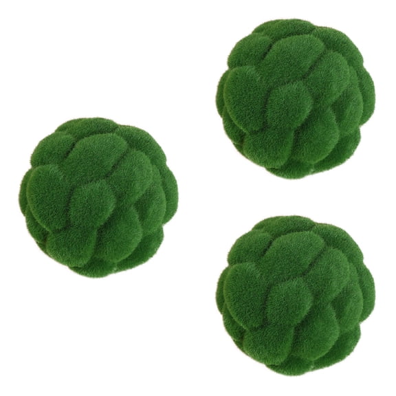 Hytrove Landscape Decoration Micro Landscape Moss Ball Green 3Pcs 4x4x5in