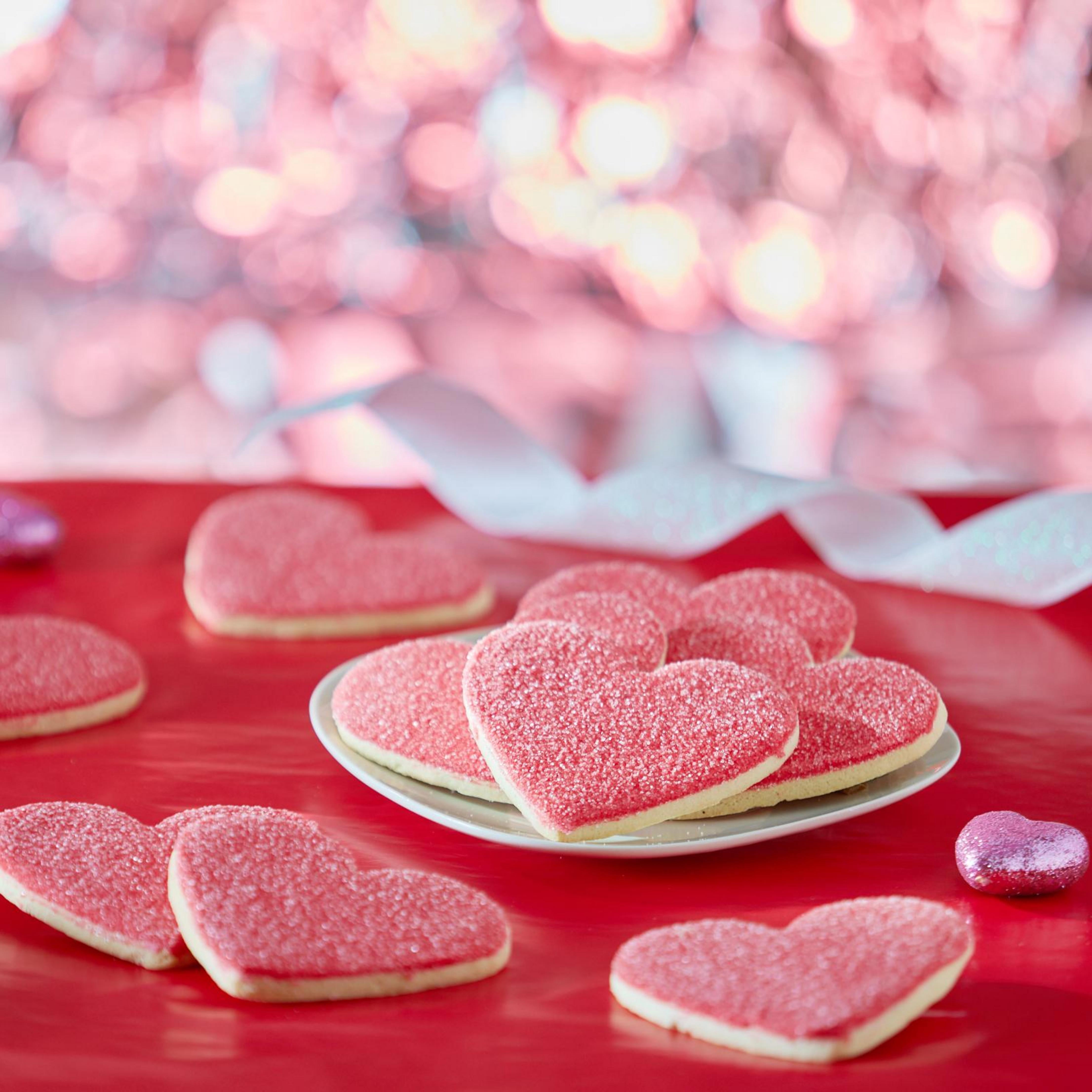 Smiley® Cookie Heart-Shaped Sparkle Sugar Cookies, 50 Count, 4"