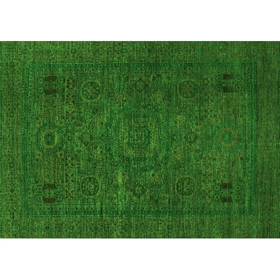 Ahgly Company Indoor Rectangle Abstract Green Modern Area Rugs, 4' x 6'