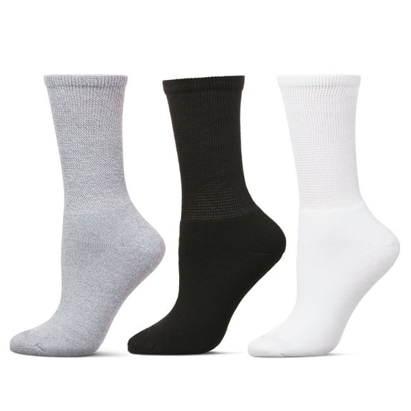 Care Fit Solutions 3 Pair Pack Full Cushioned Antimicrobial Diabetic Crew Socks
