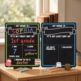 thumbnail image 5 of Reusable School Milestone Chalkboard, Double Sided Writing Surface Wooden Frame, Photo Prop Sign for Student Memories, Classroom Announcements, 5 of 7