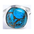 thumbnail image 2 of Blue Copper Turquoise Ring Gemstone Ring Turquoise Jewelry Blue Stone Ring 925 Sterling Silver Ring for Her Statement Ring Handmade Ring, 2 of 3