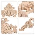 thumbnail image 5 of Uxcell 4Pack Wood Carved Appliques Unpainted Decorative Corner Flower Decals 15cm x 15cm, 5 of 5