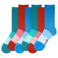 thumbnail image 4 of BambooMN Unisex Tri-Color Rayon from Bamboo Crew Socks - Assortment A - Medium - 6 Pairs, 4 of 7