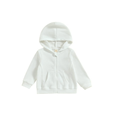 

Hirigin Solid Color Long Sleeve Hooded Zip-up Sweatshirt Jacket for Kids
