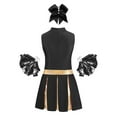 thumbnail image 3 of iixpin Cheer Leader Costume for Girls Sports Dress Outfit 6-16 Years Cheerleading Uniform Performance Dancewear A Black 12, 3 of 6