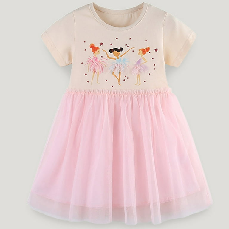 Baby Flowy Short Sleeve Print Dress