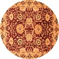 thumbnail image 1 of Ahgly Company Indoor Round Abstract Orange Modern Area Rugs, 3' Round, 1 of 4
