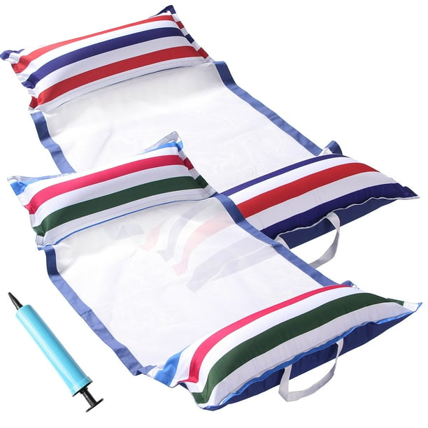Hamaca para piscina FinduWill XL, paquete de 2 flotadores inflables