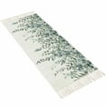 thumbnail image 2 of Green Eucalyptus Leaves Entryway Runner Rug 2x4ft,Summer Botanical Watercolor Washable Woven Living Room Hallway Bedroom Kitchen Carpet with Tassels,Indoor Outdoor Throw Door Mat for Entryway, 2 of 5