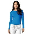 thumbnail image 3 of ADAR UNIFORMS 3 Pack Women's Comfort Long Sleeve T-Shirt/Underscrub Tee - 2903 - Pool Blue - XL, 3 of 7
