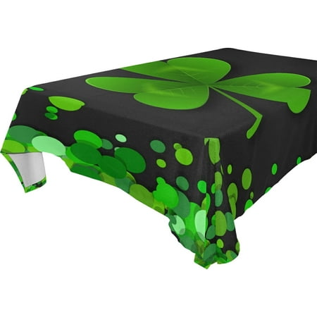 

Hidove St Patrick s Day Clover Tablecloth Waterproof Washable Polyester Square Table Cover Durable Tablecloth for Kitchen Dining Table Party Decor (60 X 120 Inch)