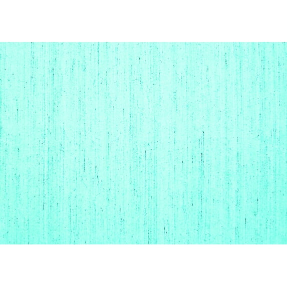 Ahgly Company Indoor Rectangle Solid Turquoise Blue Modern Area Rugs, 5' x 7'