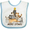 thumbnail image 3 of Inktastic Merry Catmas with Cat Tree and Yellow Star Boys or Girls Baby Bib, 3 of 4