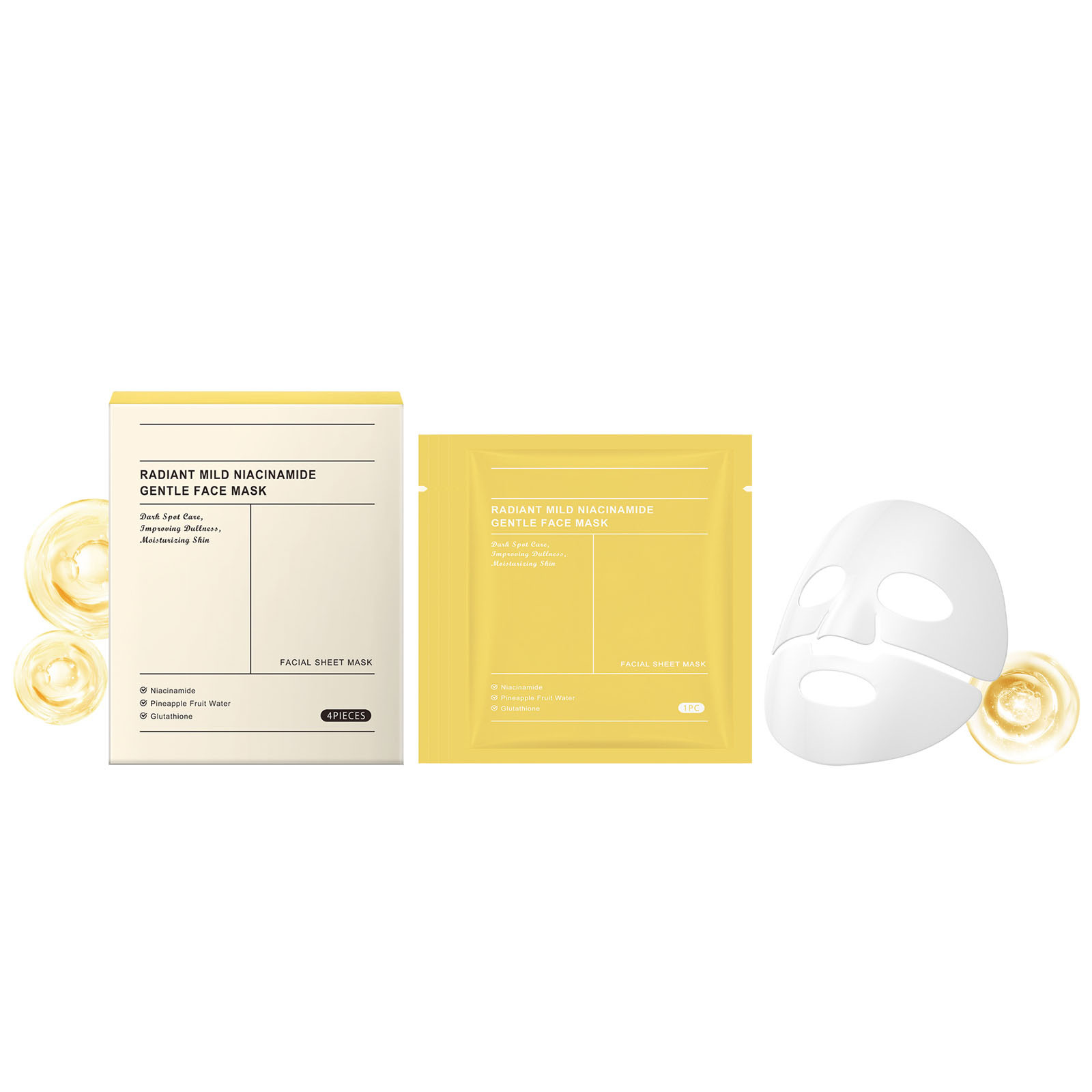 Bagmrteho Biodance Vitaminia Cinamide Mass (4 Sheets) | Glowing Skin |  Glutathione | Effect | | Sleeping | Korean Cosmetics | Hydrogel | 10ml Spa  for Men Face Face Pack Self Care Products for Women - Walmart.ca
