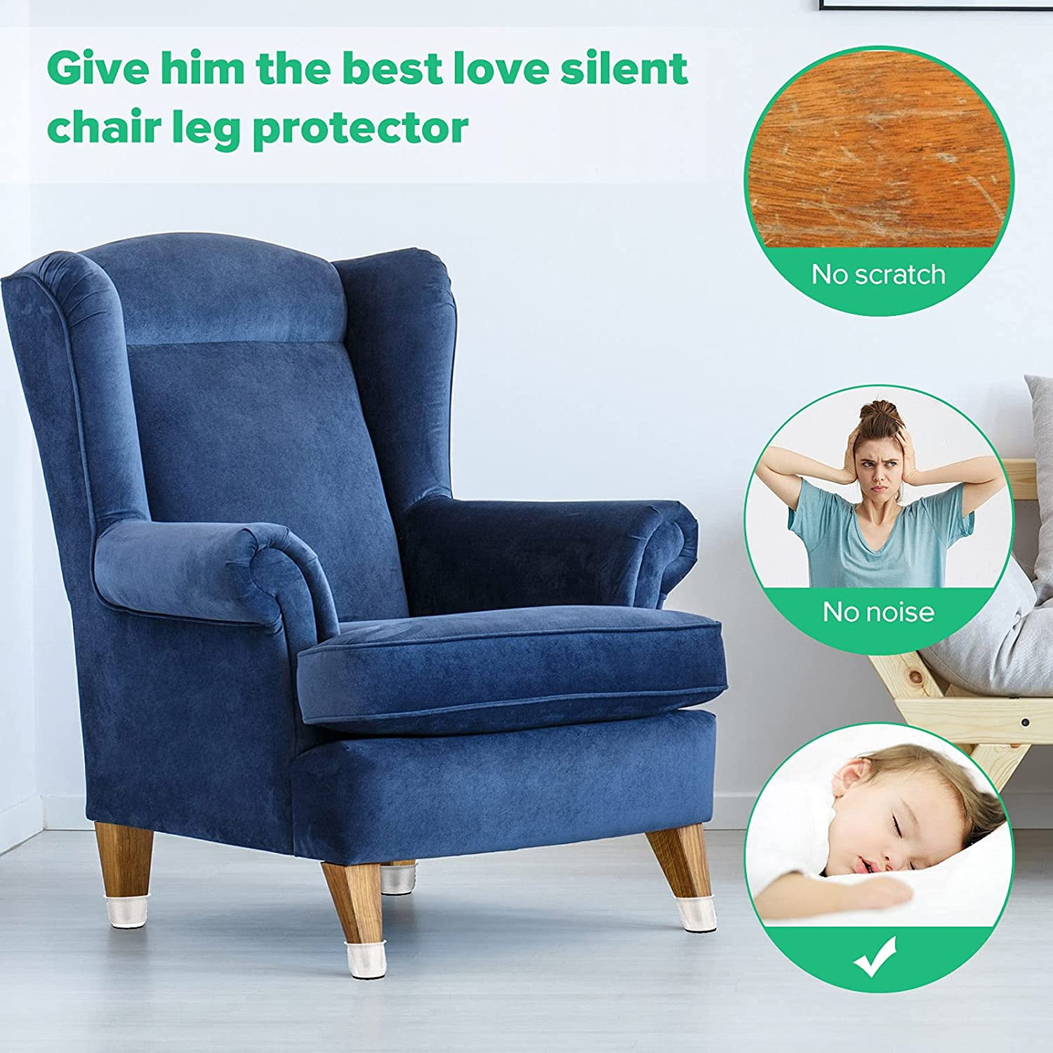 20PCS Chair Leg Floor Protectors for Hardwood Floors Silicone Furniture Protectors for Chair Legs Covers Pads Felt Bottom Furniture Foot Protector Pads Caps XS Walmart