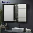 thumbnail image 2 of Taimei DIY Wall Frameless Mirror Medicine Cabinet 19" Wx30" Hx4.5/8” D (MMC1930-BL) with Beveled edges|Color Black|Bathroom Mirror Cabinet with 3 Adjustable Glass Shelves|Storage Cabinet by FOCA US, 2 of 5