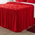 thumbnail image 4 of JML 4 Piece Pintuck Ruffle Skirt Bedspread Queen Size,Red Coverlet with Shams and Area Rugs, 4 of 6
