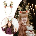 thumbnail image 2 of Tumotsit Diademas De Reno Diadema De Reno Navideña Con Orejas Diadema Con Orejas De Reno Para Mujeres Y Niñas Accesorios Para Disfraces De Fiesta De Navidad, 2 of 8