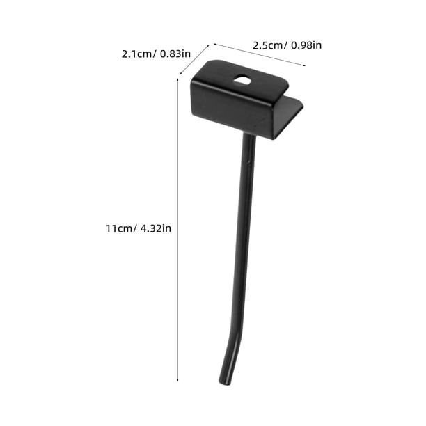 Lot De 10 Crochets De Rangement Pour Panneau Perforé – Acier Inoxydable Noir – Metallixity