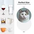 thumbnail image 6 of Pofeuu Funny Cat Print Coasters for Drinks, 4Pack PU Leather Coasters, Bar Drink Coasters for Tabletop Protection, Furniture from Damage-Round Shape, 6 of 6
