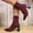 #027-Wine, variant on Roncen Women's Fashion Knit Sock Booties - Stretchy Fly Knit Square Toe Slender High Heel Ankle Boots for Casual Autumn Winter Wear