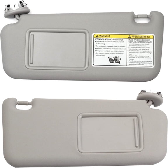 Left Driver & Right Passenger Side Sun Visor with Vanity Light Compatible with Toyota RAV4 2006-2013 Replaces# 74320-42501-B2 74320-42500-B0 (Gray)