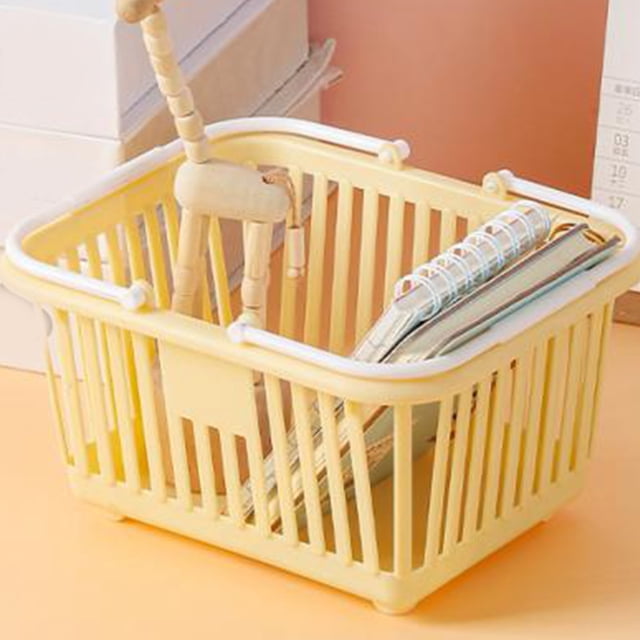 Cajas de Almacenamiento, Mini Cesta de Almacenamiento, Cestas de PlásTiCo Con ASA para Organizar la Cesta de Almacenamiento con Asa para Decoración del Dormitorio del Hogar