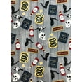 thumbnail image 2 of Haunted Halloween Flannel Backed Vinyl Tablecloth: in The Witch's Cupboard, Spooky Skull Potions and Other Pantry Supplies on Distressed Grey Background (52" x 70" Inch), 2 of 4