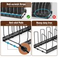 thumbnail image 3 of Housolution Pot Lid Organizer, Upgraded Expandable Pot and Pan Organizer with 14 Adjustable Dividers, Pot and Pan Storage Rack Lid Holder for Cabinet, Black, 3 of 7