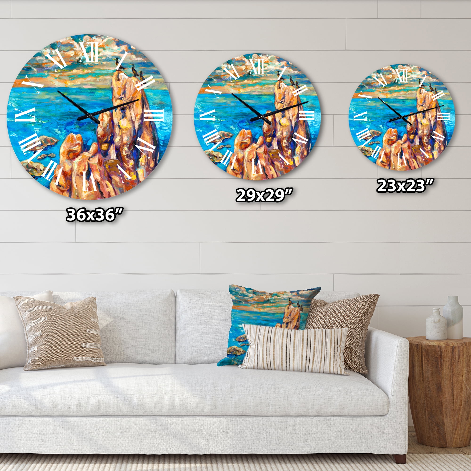 Designart 1 in Quartz Coastal Wall Clock