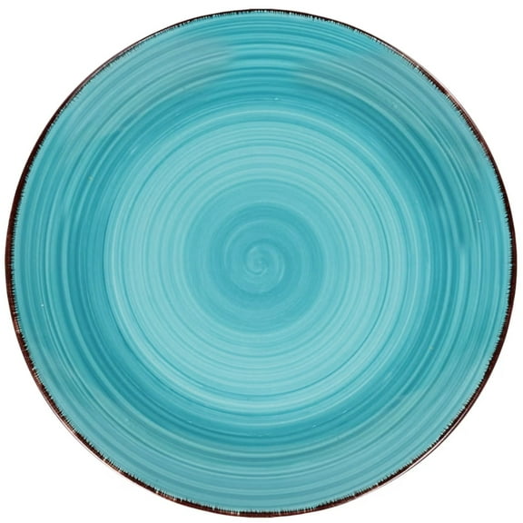 Royal Norfolk Turquoise Swirl Stoneware Dinner Plates, 10.5-in.