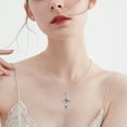 thumbnail image 2 of Sunflower Cross Necklace Sterling Silver Red Cardinal Cross Pendant Abalone Shell Jewelry Religious Christian Baptism Gifts for Her Women, 2 of 6
