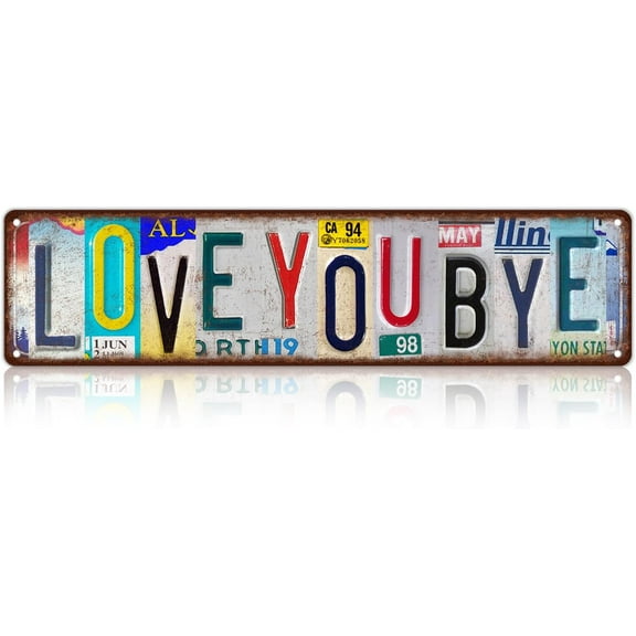 Vintage Love You Bye Wall Decor Street Signs Home Bar Coffee Metal Tin Signs 16 x 4 Inches