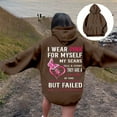 thumbnail image 2 of Cancer Awareness Ladies Long Sleeve Letter Print Hooded Pullover Sweatshirt for Everyday Comfort Support, 2 of 8