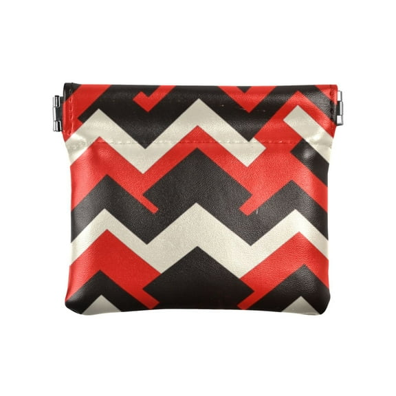 Women's Coin Purses & Pouches - Wallets Card Cases with RFID Blocking - Slim Money Organizers for Daily Use Red Black and White Pattern