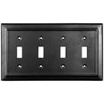 thumbnail image 1 of Monarch Abode 19154 Architectural Switch Plate, 4-Gang, Matte Black, 1 of 3