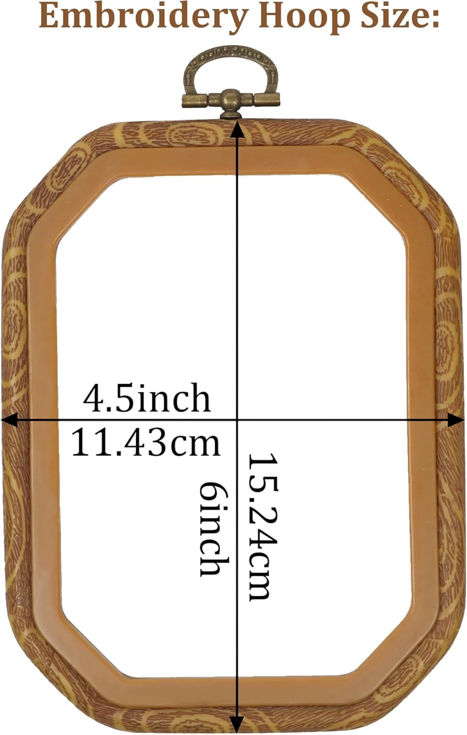 ABPETE Resin Decorative Embroidery Hoop - 3 Pieces 6*4.5 inch Cross Stitch Hoops Set, Resin Embroidery Frame for Display Sewing Craft Hanging Ornament