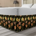 thumbnail image 1 of Hibiscus Bed Skirt, Vintage Tropic Jungle Foliage with Colorful Flowers and Exotic Leaves, Elastic Bedskirt Dust Ruffle Wrap Around for Bedding Decor, 4 Sizes, Dark Brown Multicolor, by Ambesonne, 1 of 2