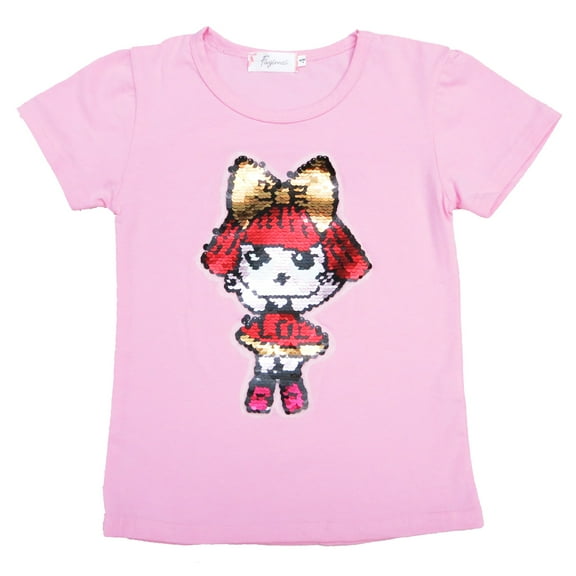 Wenchoice Pink Flip Sequins Lol T Shirt Girl'S Xl(7Y-8Y)