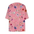 thumbnail image 4 of DJskiyers 3/4 Sleeve Cardigan for Women Lightweight Chiffon Bloses Print Kimono Cardigans Short Sleeve Loose Cover up Summer Blouse Top, 4 of 5
