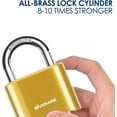 thumbnail image 5 of 4-Digit Combination Lock, Heavy Duty Padlock Metal, Outdoor Alloy Locks with Hardened Steel Shackle, High Security Weatherproof Large Padlocks for Gym, School, Locker, Fence, Gate, Hasp, Case-Golden, 5 of 7