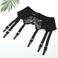 thumbnail image 3 of Women High Waist Garter Belt Mesh Suspender Belt 6 Straps for Thong Stocking, 3 of 6