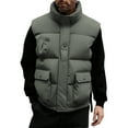 thumbnail image 2 of Ceisia Men's Fashion Stand Collar Zipper Sleeveless Tank with Pockets Casual Outerwear Gift, 2 of 9