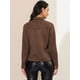 thumbnail image 5 of Chaqueta de gamuza sintética Allegra K Café S para mujer, 5 of 6