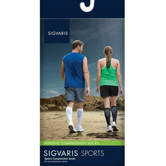 Sigvaris Athletic Recovery Calf Sock 15-20mmHg-Medium-White